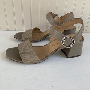 Wirth Taupe Open Toe Block Heel Sandals 38 Womens Size 7.5